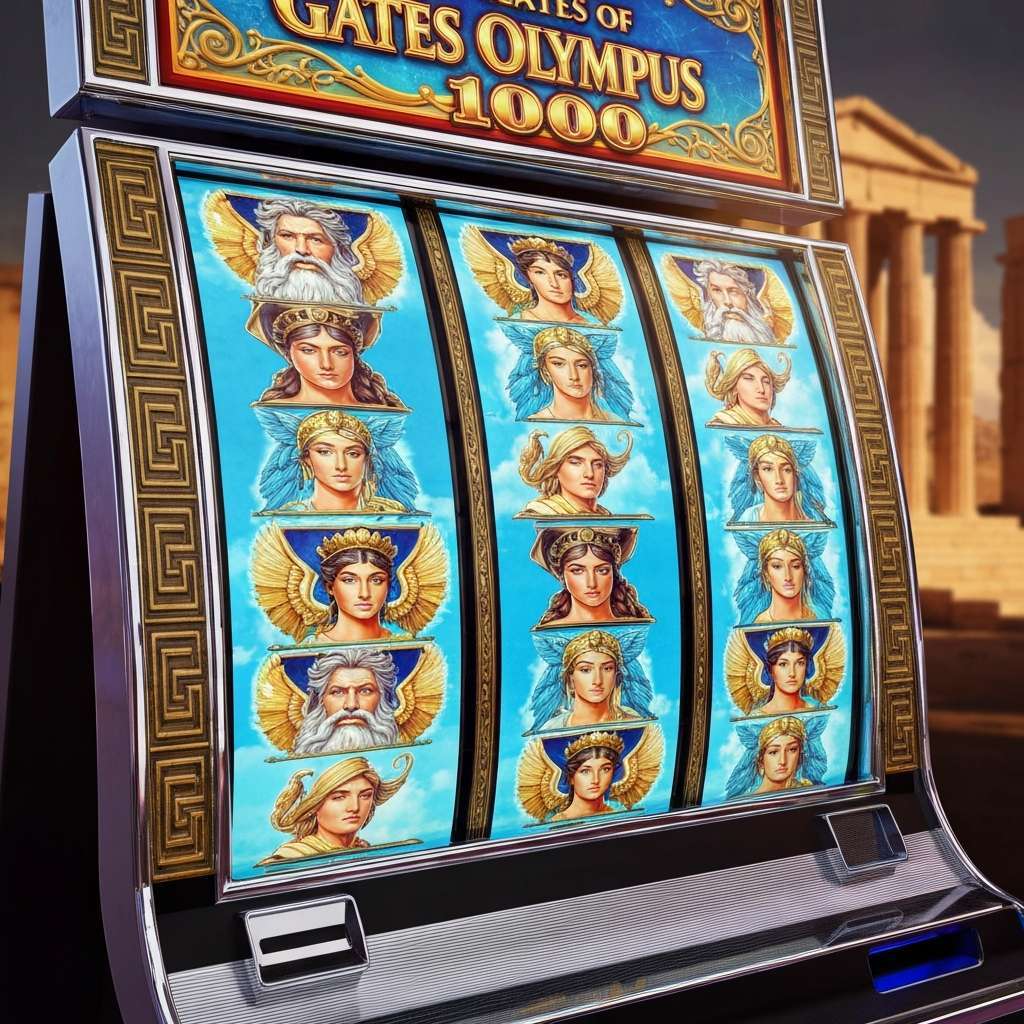 Gates of Olympus 1000 Giocatori alle slot machine al casinò, schermi luminosi
